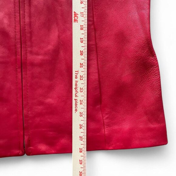Alfani Y2K Red Lambskin Leather Zip Jacket – Size XL - Picture 7 of 12